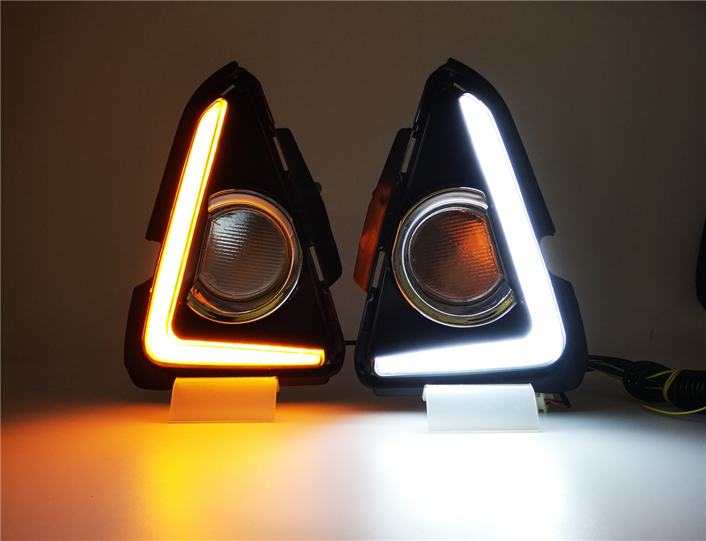 Lampe avant DRL pour Toyota RAV4 RAV 4, feux blancs et clignotant jaune, feu de jour LED