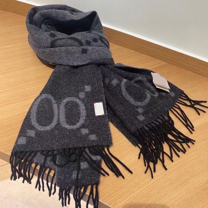 トレンディな手紙Jacquard Long Scarfダブルサイドスカーフデザイナー女性カシミアラップラージサイズ265V