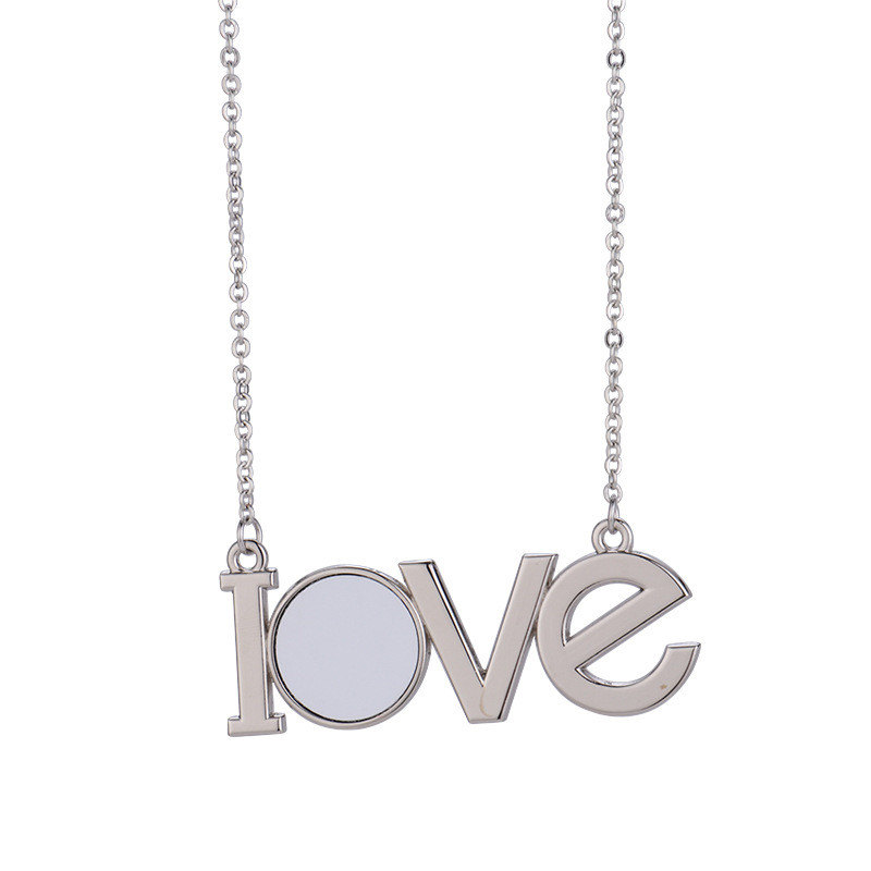 Mode doe -het -zelf sublimatie blanco hart ketting ontwerper vrouw sieraden liefde letters verzilverde hangende koppels kettingen voor man dames valentijnsdag cadeau