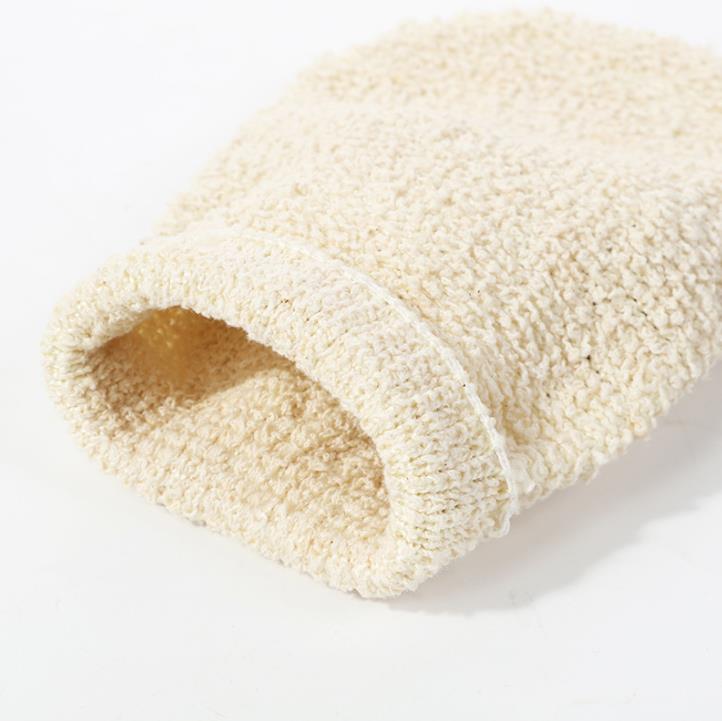 Bath Scrubbers Natural Vegetable Fiber Dual Sided Exfoliating Flax Ramie Glove Hand Mitt Mitten Shaped Back and Body Shower SN454