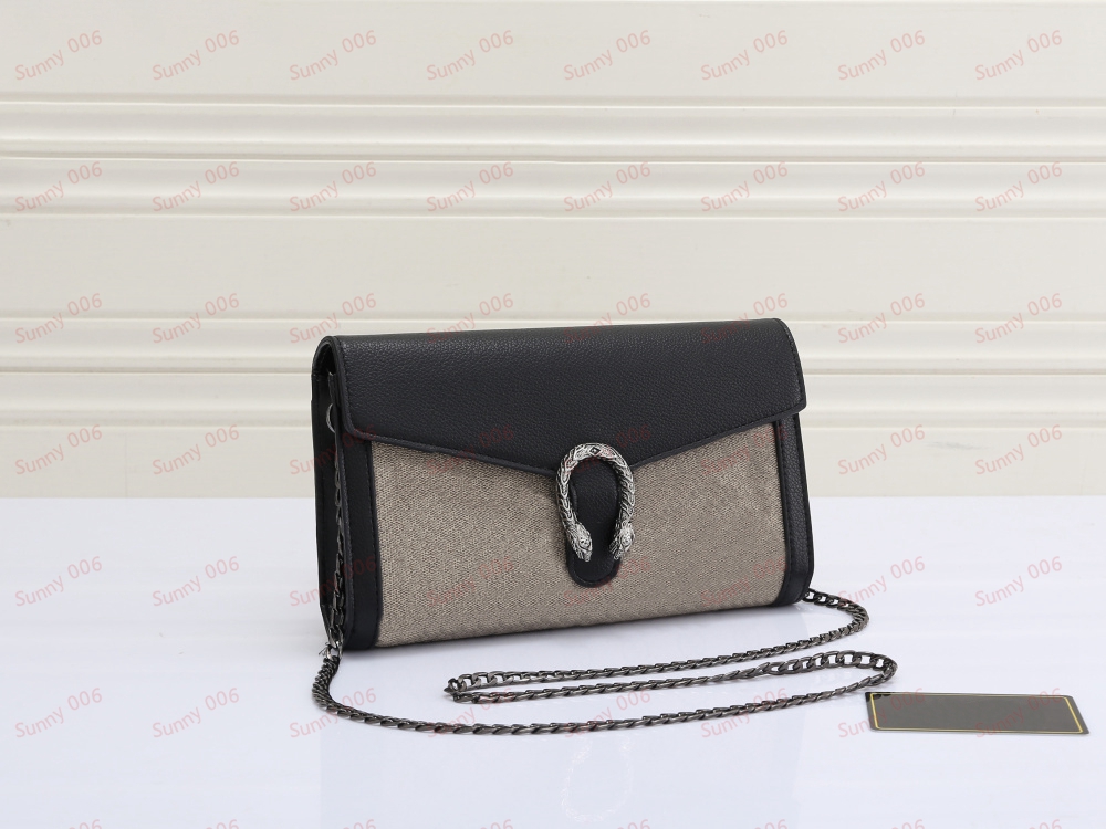 Enkel axelväska textur Western Style Crossbody Väskor Designer Messenger Purse Chain Handset Bag Multi Layered Flip Buckle Wallet