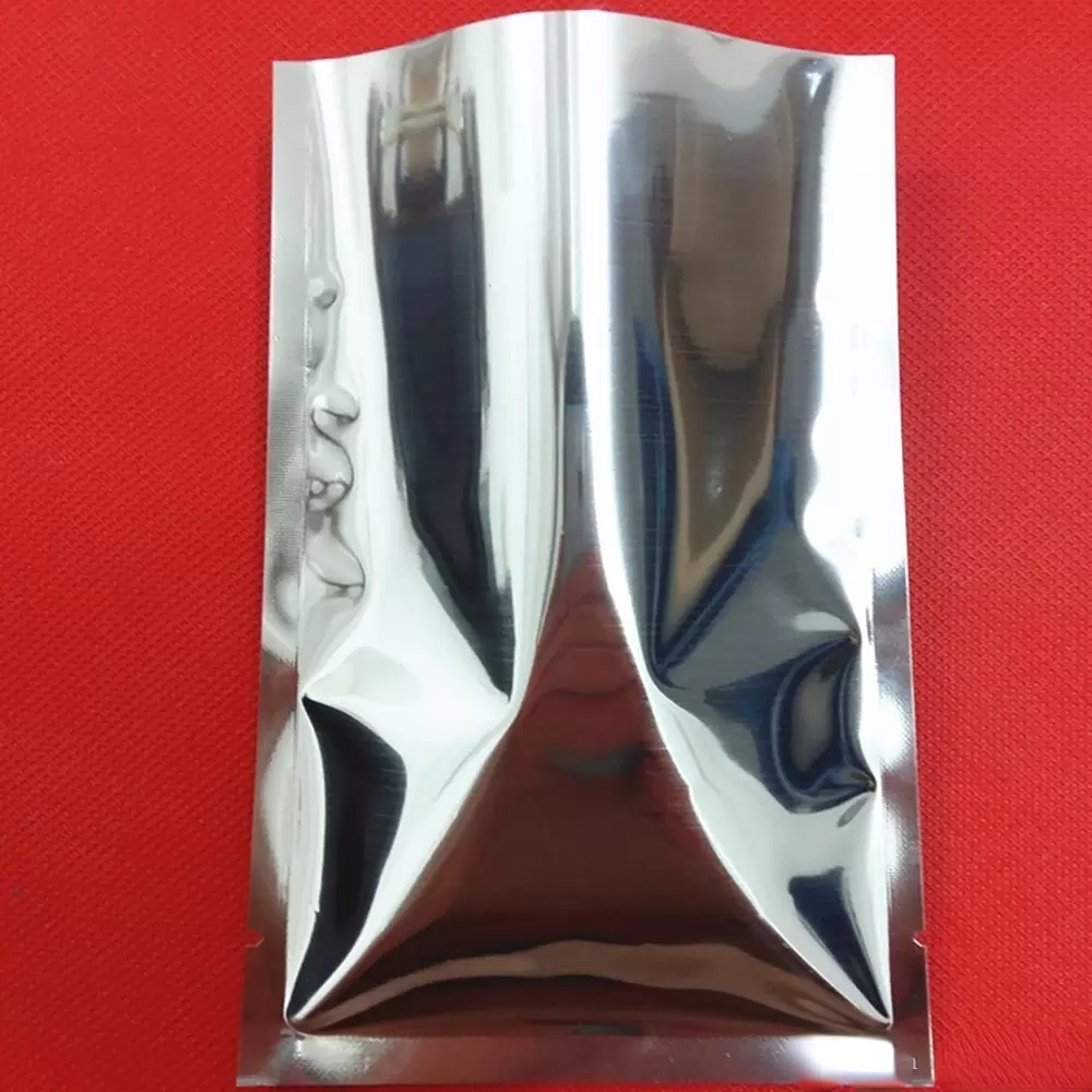 Open Top Silver Aluminium Foil Bags Heat Seal Vacuum Pouches Bag Dried Food Coffee Powder Storage Mylar Foil Package Pack Bags