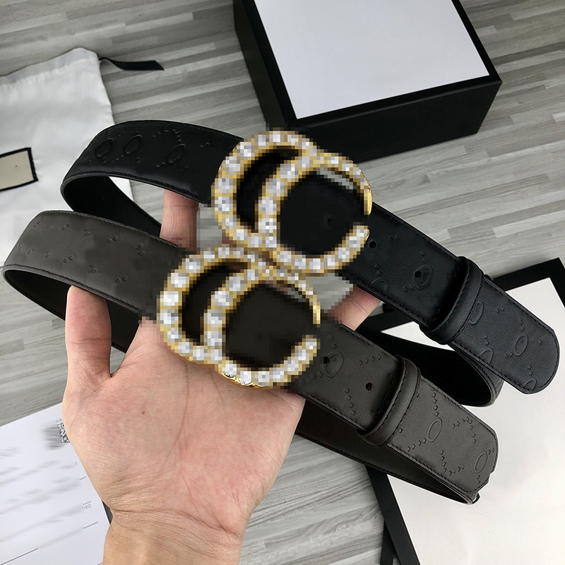 Erkek Orijin Deri Kemerler Elmas Büyük Pürüzsüz Toka Kadınlar İçin Üst Kat Yüzük Genişliği 3.8cm Ceinture Kirel Cintura