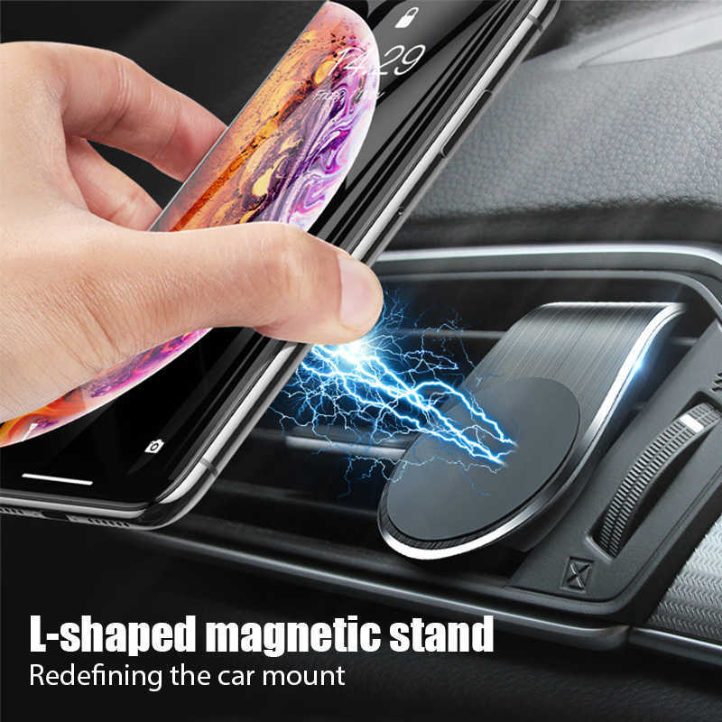 L شكل حامل هاتف مغناطيسي في قوس الهاتف المحمول المغناطيسي للسيارة لـ I 12 Pro Max Samsung