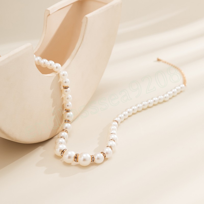 Big Pearl Beads Chain Chaker Short Charkles