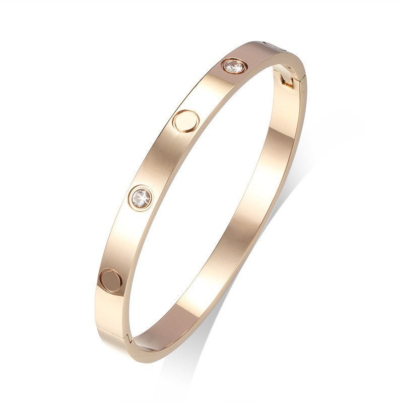 Pulseiras de ouro para homens mulheres moda jóias clássicas pulseiras estilo sul-americano luxo 18k ouro rosa prata banhado titânio dia205u