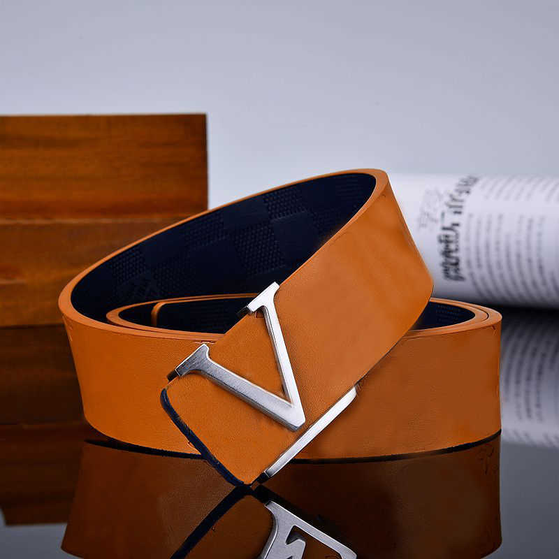 Fashion Men Belt Luxury Designer Women Leather Belt Double sided Embossed Letter Smooth Buckle Casual Dress Belts Width 3 8CM Vale249Y