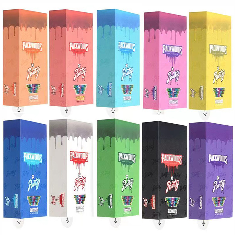 Packwoods X Runtz Runty Wegwerp Vape Pen Oplaadbare E-sigaret 350 mAh Batterij 1 ml 1 Gram Lege Cartridge 10 Kleuren Pakket Dikke Olie Verdamper