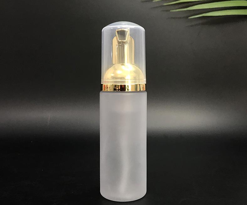 50ml Travel Foamer Bottles Frosted Plastic Foam Bottles with Gold/Silver Pump Hand Wash Soap Mousse Cream Dispenser Bubbling Bottle SN452