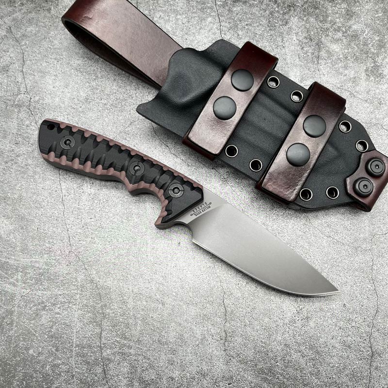 Miller Bros.Blades M27 Recht mes DC53 Blade G10 handvat met Kydex schede Survival Militaire Tactical Gear Verdediging Outdoor Jacht Camping Zakmessen