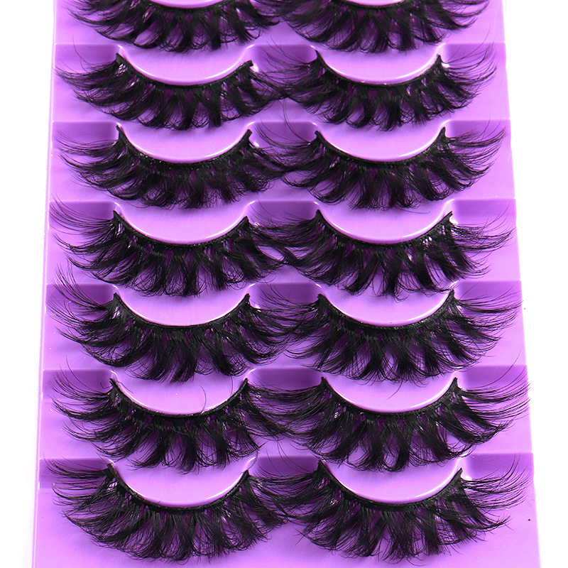 Curly Thick Mink False Eyelashes Naturally Soft and Vivid Reusable Hand Made Multilayer 3D Fake Lashes Extensions Messy Crisscross Eyes Makeup Accessory