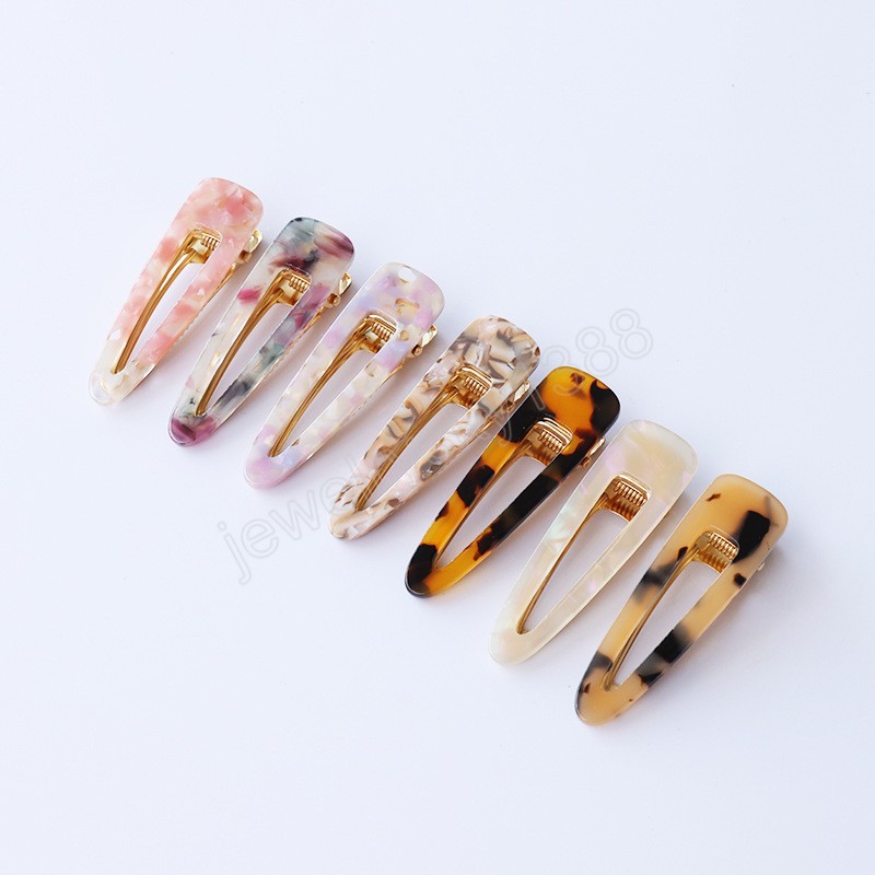 Retro Water Drop Hollow Barrettes Hair Accessories Women Girls Acetate Duckbill Hair Clips Headwear