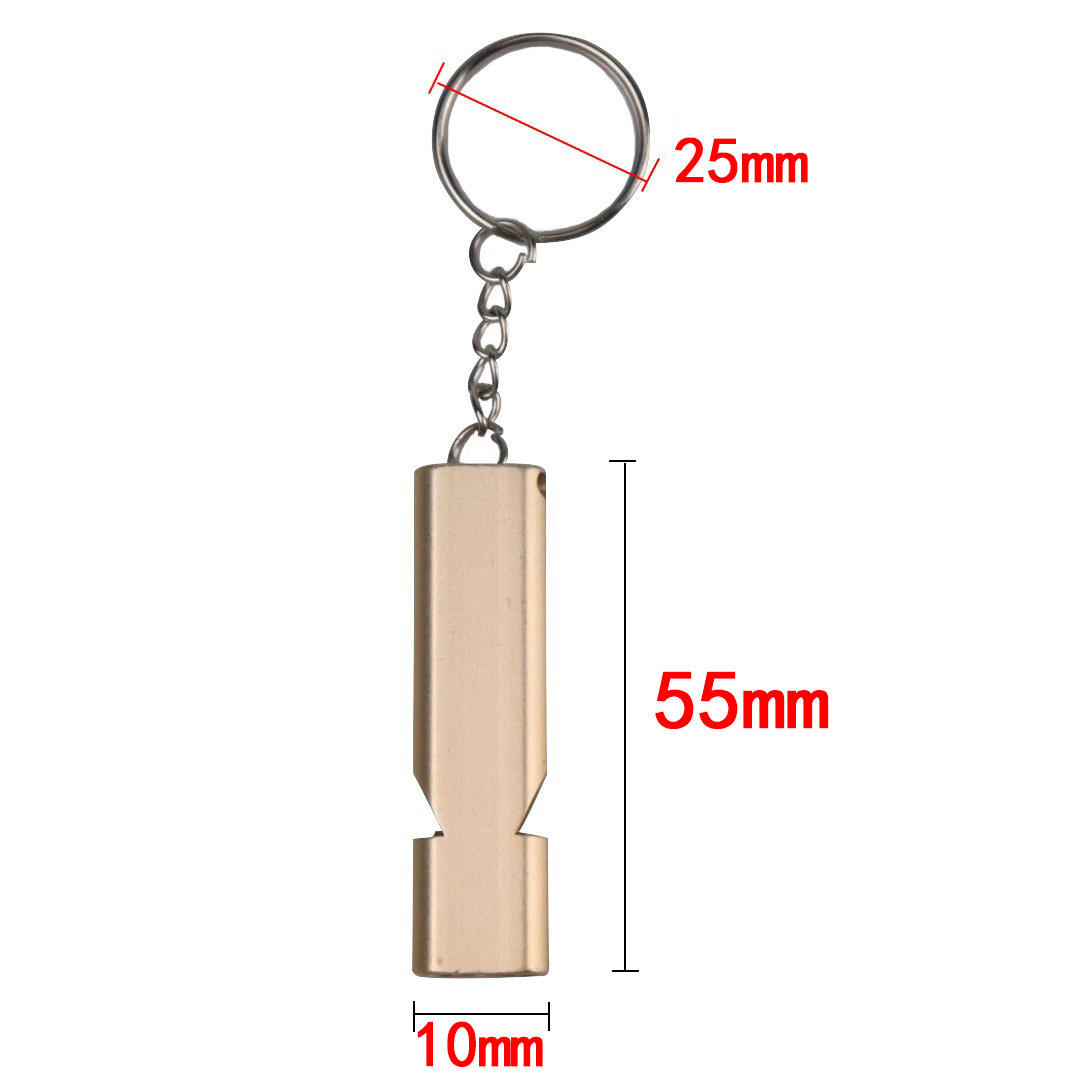 Mini-Pfeife-Schlüsselanhänger, Schlüsselanhänger, für den Außenbereich, Metall, Notfallalarm, Überleben, Sport, Wandern, Camping, Jagd