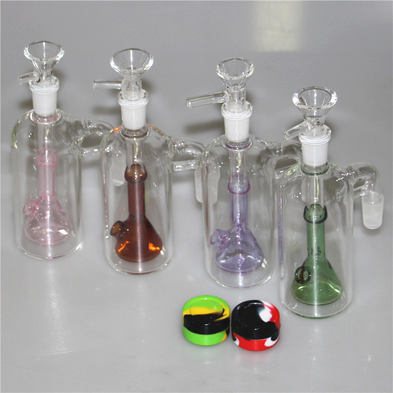 Glass Ash Catcher 14mm Mini Hookah Glass Bong Water Catchers Thick Pyrex Clear Bubbler Ashcatcher 90 grader