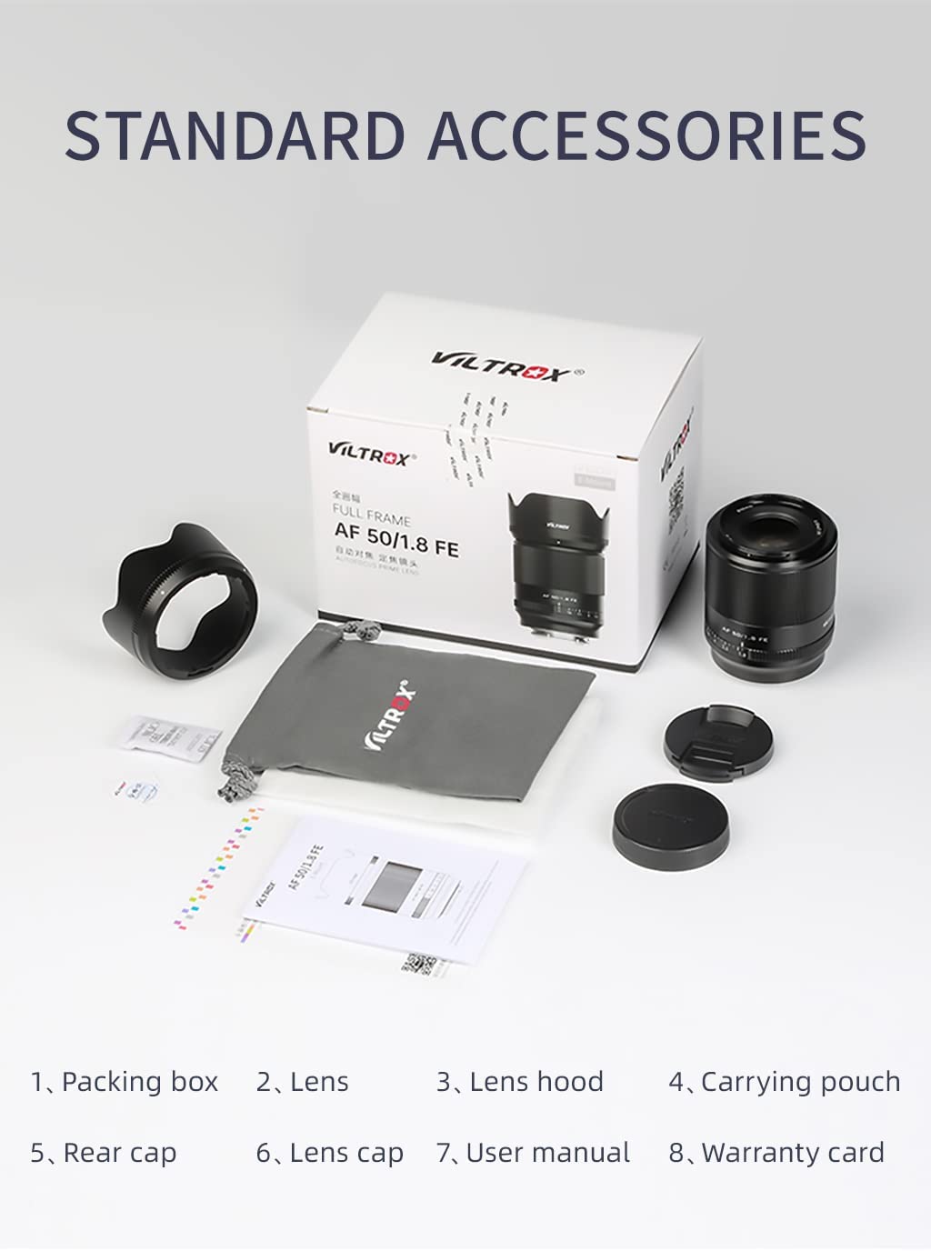 E-Mount Standard Prime Lenses AF 50mm F1.8 Full Frame Portrait Lens for Sony E Mount Camera A7 A7III A7C A7R A7RIII A7S A7SIII A9 A6300 a6400 A6500 A6600