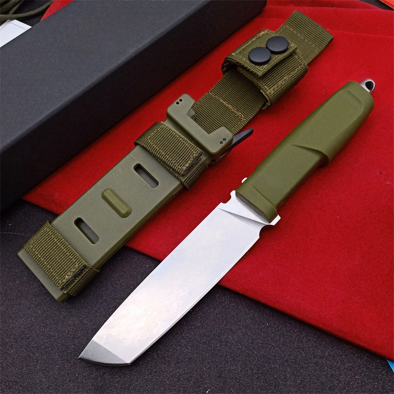 Kampanj H1215 ER Survival Straight Knife N690 Stone Wash Tanto Point Blade Full Tang TPV Forprene Handle Fixed Blade Knives With Kydex