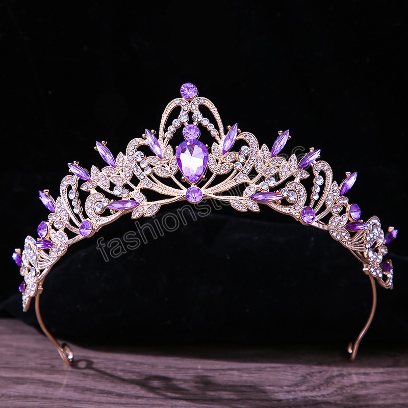 Wedding Crown Bridal Headpiece Women Vintage Rhinestones Crystal Tiaras Bride Party Hair Jewelry Accessory