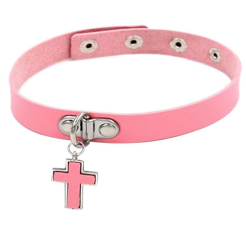 Chokers pembe modaya uygun kaya gotik chokers kolyeler mücevher deri kalp punk kolye kadınlar için hediye 247 d3 damla teslimat kalemi dhuqh