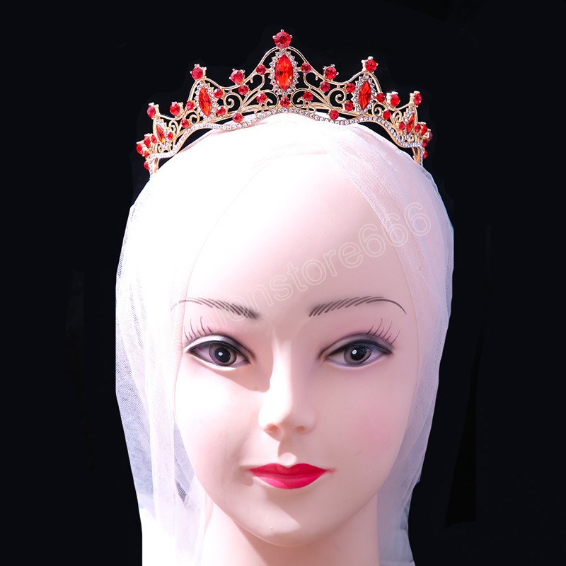 Korean Crystal Bridal Crown Hair Dress Accessories Tiara Women Wedding Rhinestone Diadem Headpieces Hair Jewelry