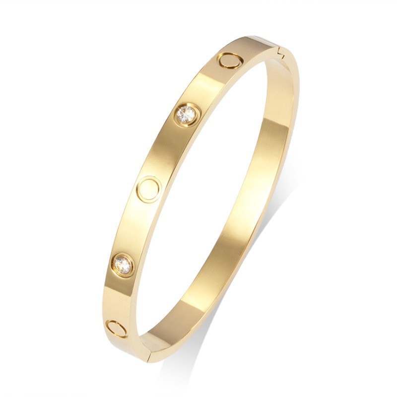 Pulseiras de ouro para homens mulheres moda jóias clássicas pulseiras estilo sul-americano luxo 18k ouro rosa prata banhado titânio dia205u