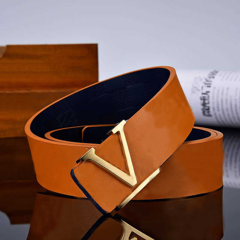 Mode Männergürtel Luxusdesigner Frauen Ledergürtel doppelseitig geprägter Buchstaben glatte Schnalle Freizeitkleidergürtel Breite 3 8 cm Vale2387