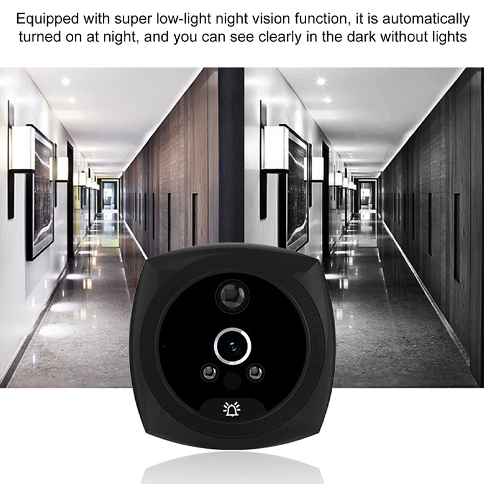 4.3" Monitor Digital Ring Doorbell Door Viewer Video Peephole Camera Motion Detection Video-eye Security Voice Record A6