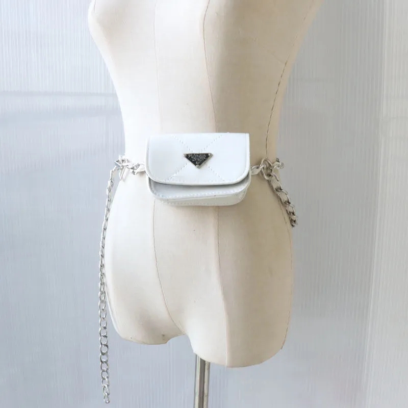 Kvinnors midjekedjebälte modedesigner bälten märke bältet med väska klänning klassisk p midjeband vävda pu metallkedjor damer kjol ceinture