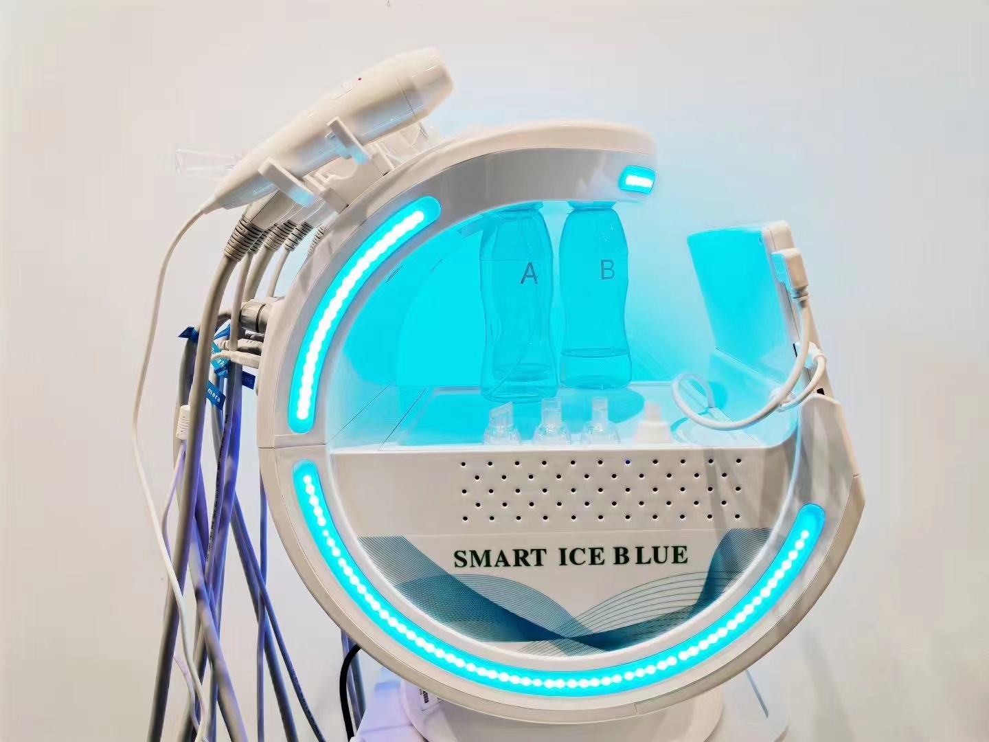 2022 Senaste Smart Ice Blue Plus Multifunktionell Hydro ansiktsskönhetssalongsutrustning med hudskrubber Jon Bio Lifting RF Radio Frequency Jet Peeling Machine