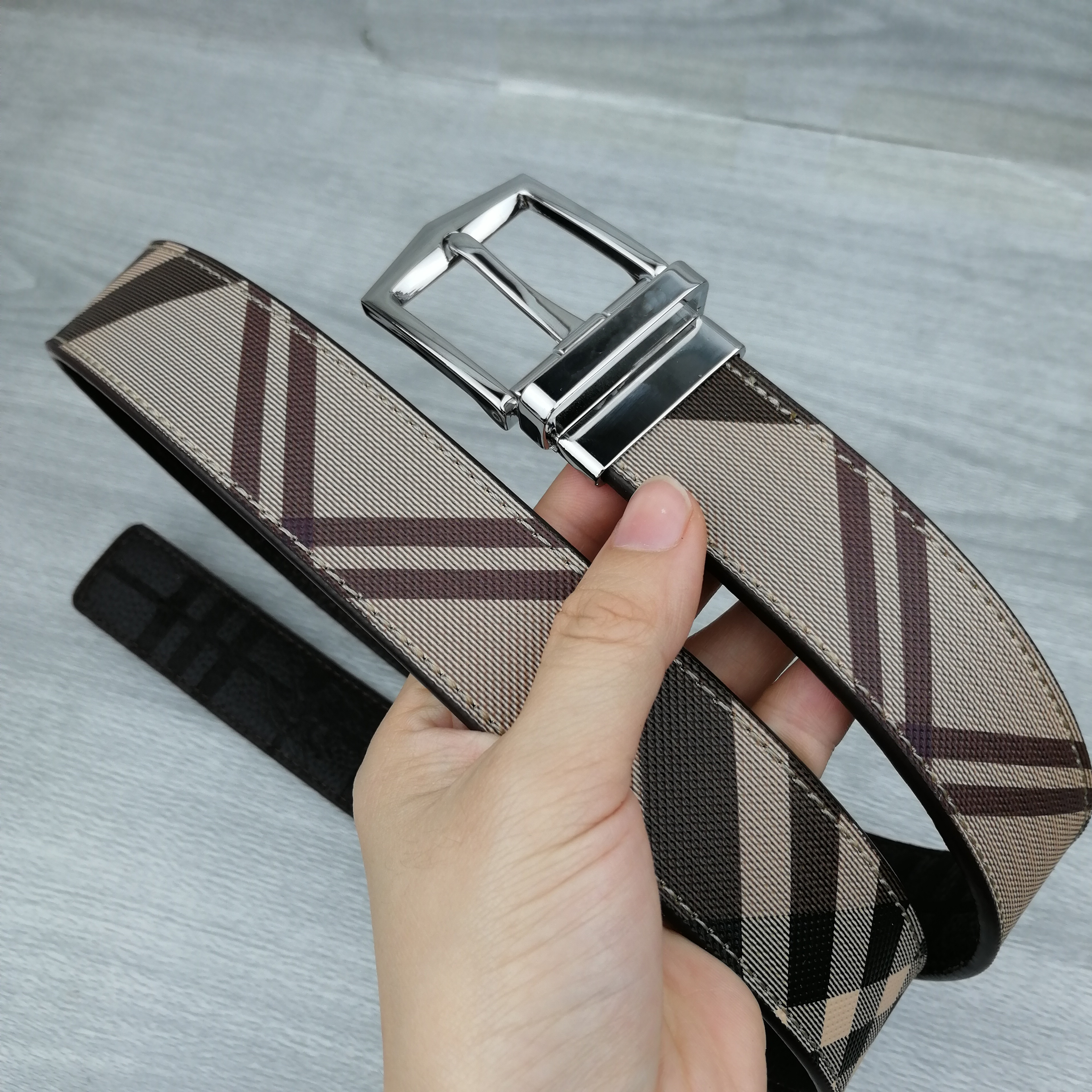 Reversible Belt Designer Belts Pin BUBuckle Belt for Men Women Gold Silver Luxury Leather Waistband208Q