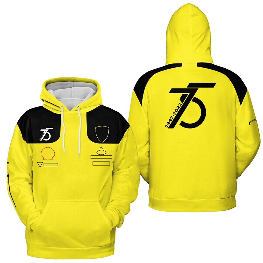 F1 Team 75th Anniversary Hoodie Formula 1 Racing Logo Zip up Hoodie Spring Spring Autumn Fashion Withed Sweatshirt pullover
