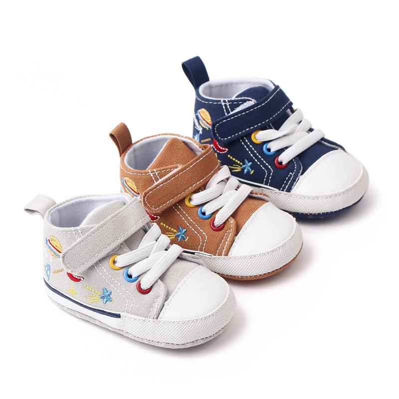 Baby First Walkers canvas borduurwerk Sneakers ster print pasgeboren sportjongens meisjes schoenen baby peuter anti-slip schoenen