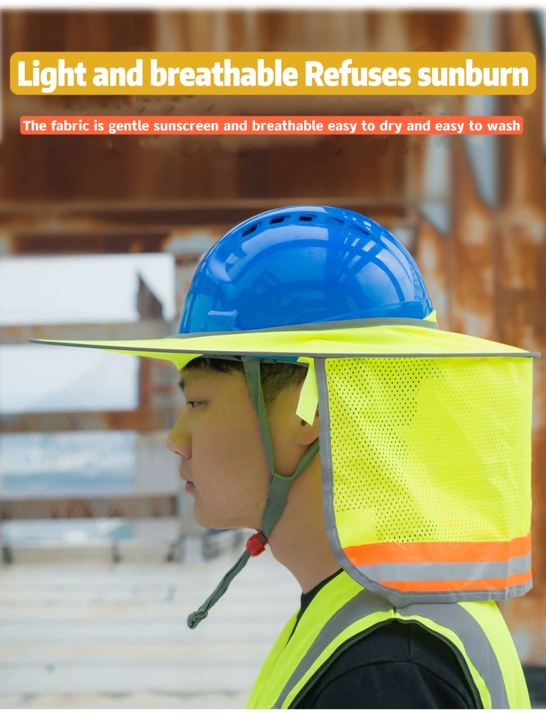 Breathable sun visor hard hat summer sun protection reflective hat cover UV protection safety visor brim construction site