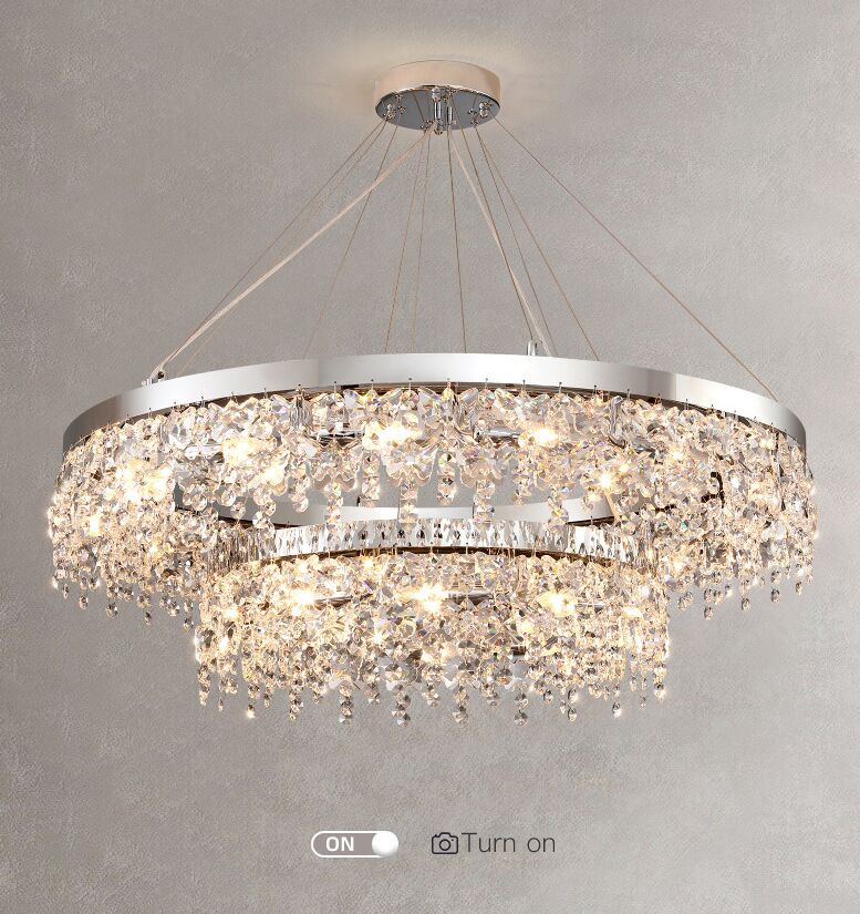 Postmodern Light Luxury Crystal vardagsrum ljuskrona nordiskt led sovrumslampa avancerad restaurangmodellrumslampor