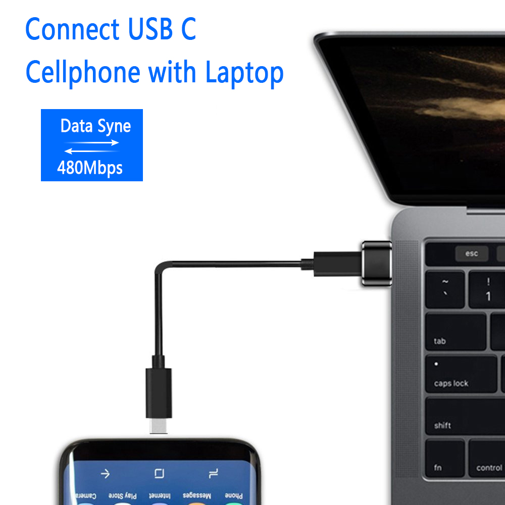 Type-C 어댑터 Type-c USB 2.0 남성-Type-c 여성 변환기 어댑터 USB-C 플래시 드라이브 컴퓨터 전화 어댑터