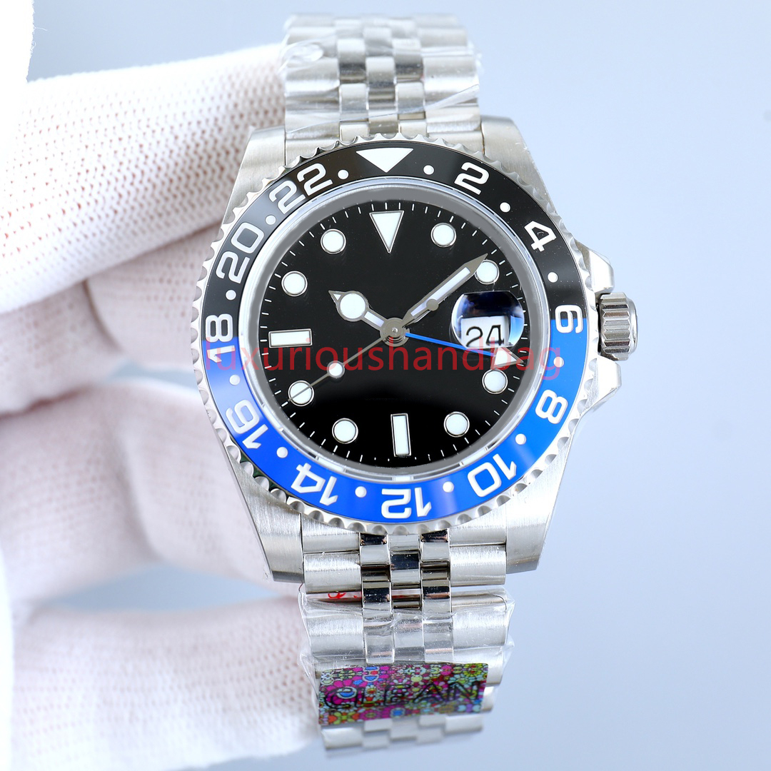 Relógio masculino com mostrador redondo preto, black40mm, luminoso, resistente a arranhões, vidro de cristal de safira, à prova d'água, máquina automática 904l st236l
