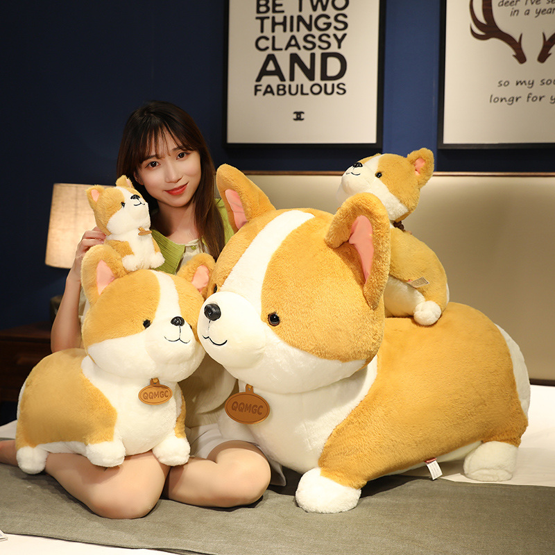 25/35/55CM Kawaii Plush Fluffy Corgi Pillow Cute Sexy Ass Dog Plushie Dolls Stuffed Soft Animal Toys Creative Gifts for Children