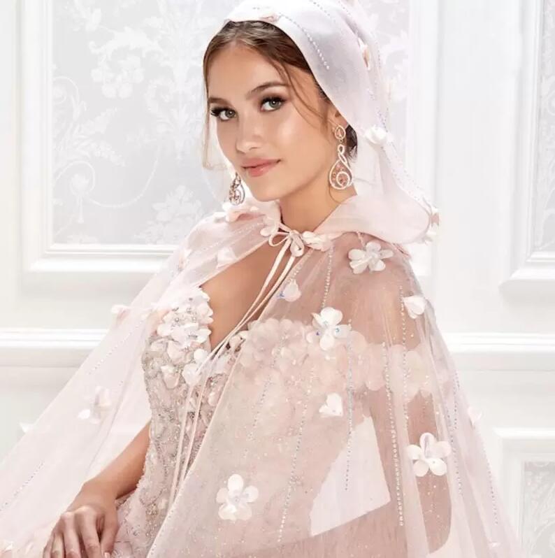 Teens Girls Cloak jacket for wedding Quinceanera Dresses Wraps Sweet 15 Girls Prom Shawl Special Occassion Jackets Accessories