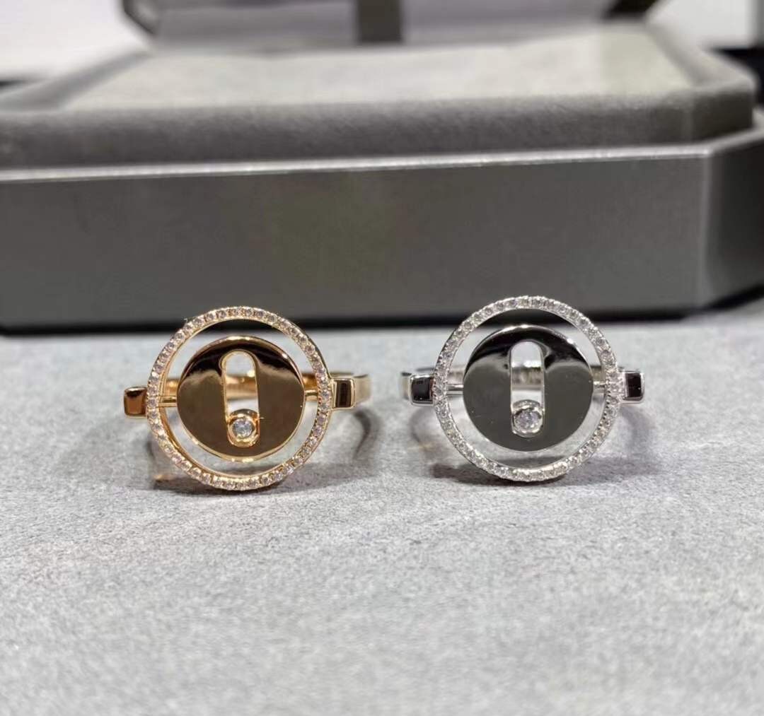 Модные кольца из стерлингового серебра 925 пробы на удачу для женщин, обручальное кольцо с кристаллами, танцевальные боковые камни, движущееся кольцо, французские украшения для свиданий, 227D