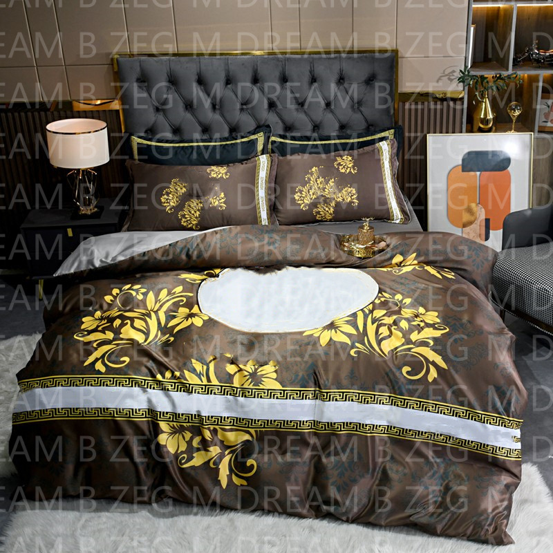 Designer Bedding Set Covers Brand Duvet Cover Printed Letter H Thin Silk Soft Comforter Fashion Bed Sheet HT2023