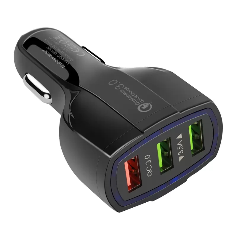 QC3.0 CAR USB充電器クイックチャージ携帯電話充電器3ポート高速充電充電充電充電充電充電器13 14 Pro Max Samsung S21 S20タブレット
