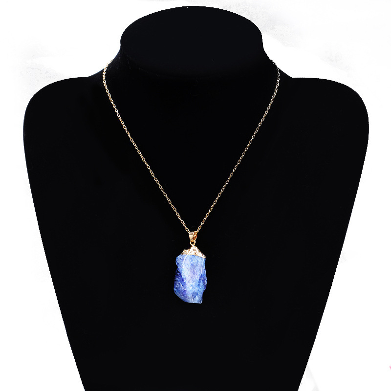 Party Gift Women Men Jewelry Natural Crystal Quartz Healing Point Bead Natural Gemstone Necklace