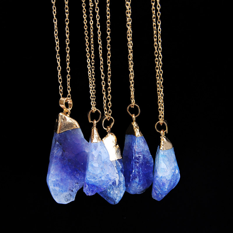 Cadeau de fête femmes hommes bijoux cristal naturel Quartz Point de guérison perle collier de pierres précieuses naturelles
