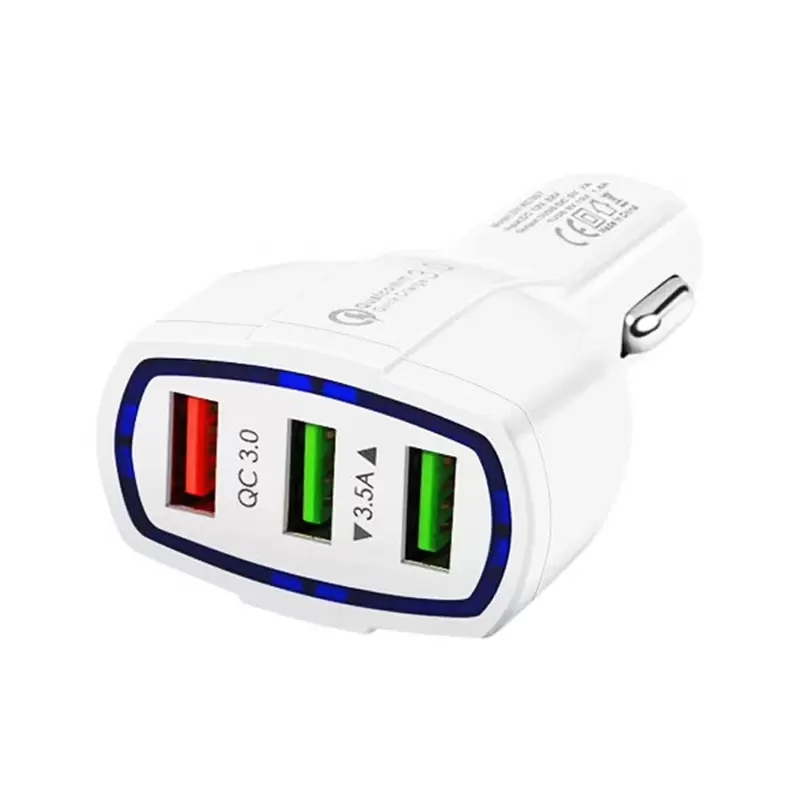 QC3.0 Chargeur USB de voiture Charge rapide Chargeur de téléphone portable 3 ports Chargeurs de charge rapide pour iPhone 12 13 14 pro max Tablette Samsung S21 S20