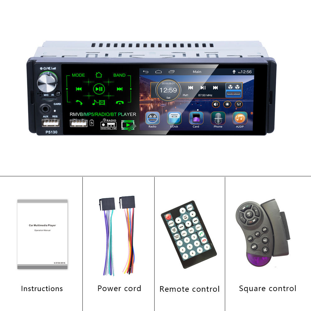 Fabrika P5130 12V 1 DIN Universal Otomatik Radyo 4.1 inç dokunmatik ekran Multimedya MP5 Video Player Araba Stereo Bluetooth RDS FM SWC