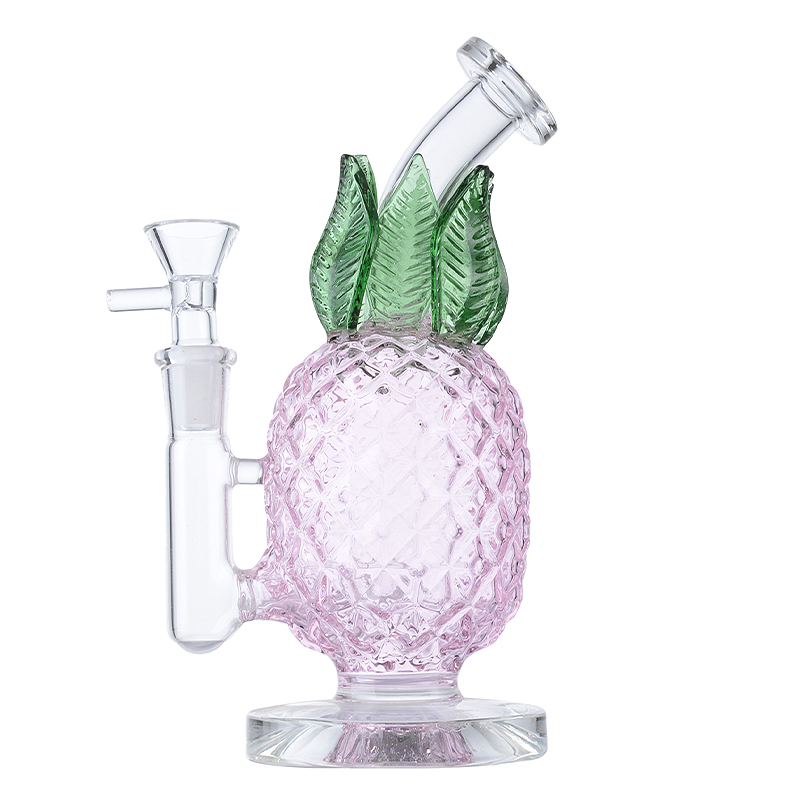 Bong in vetro ananas Recycler Narghilè Gorgogliatore Tubi d'acqua 14mm Giunto femmina Olio Dab Rig Accessori fumatori Bong da 7 pollici con ciotola a imbuto