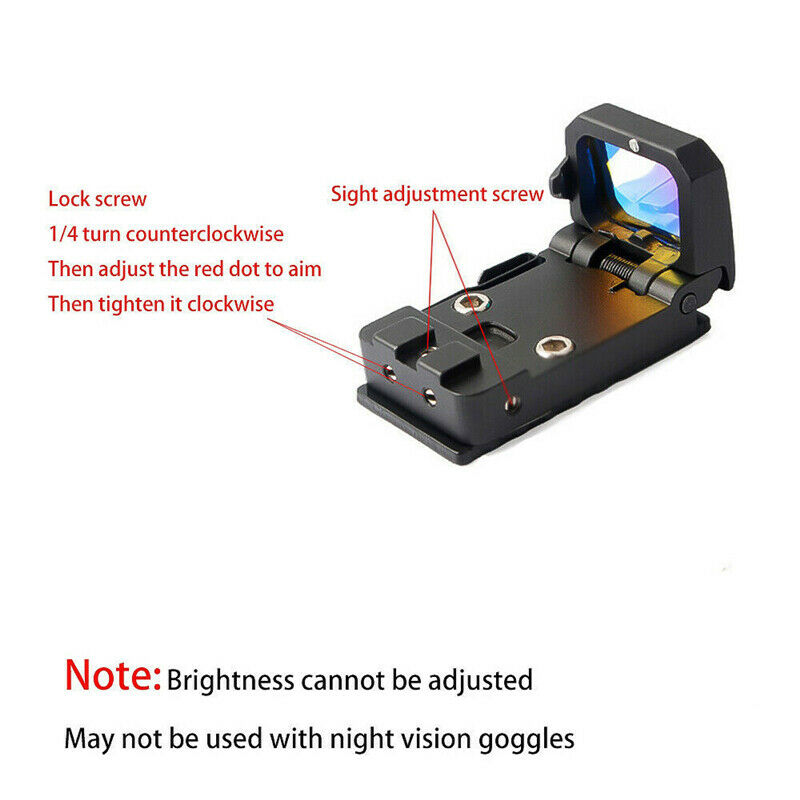 Viseur à point rouge, réflexe tactique rabattable, pour supports et diapositives MOS Glock