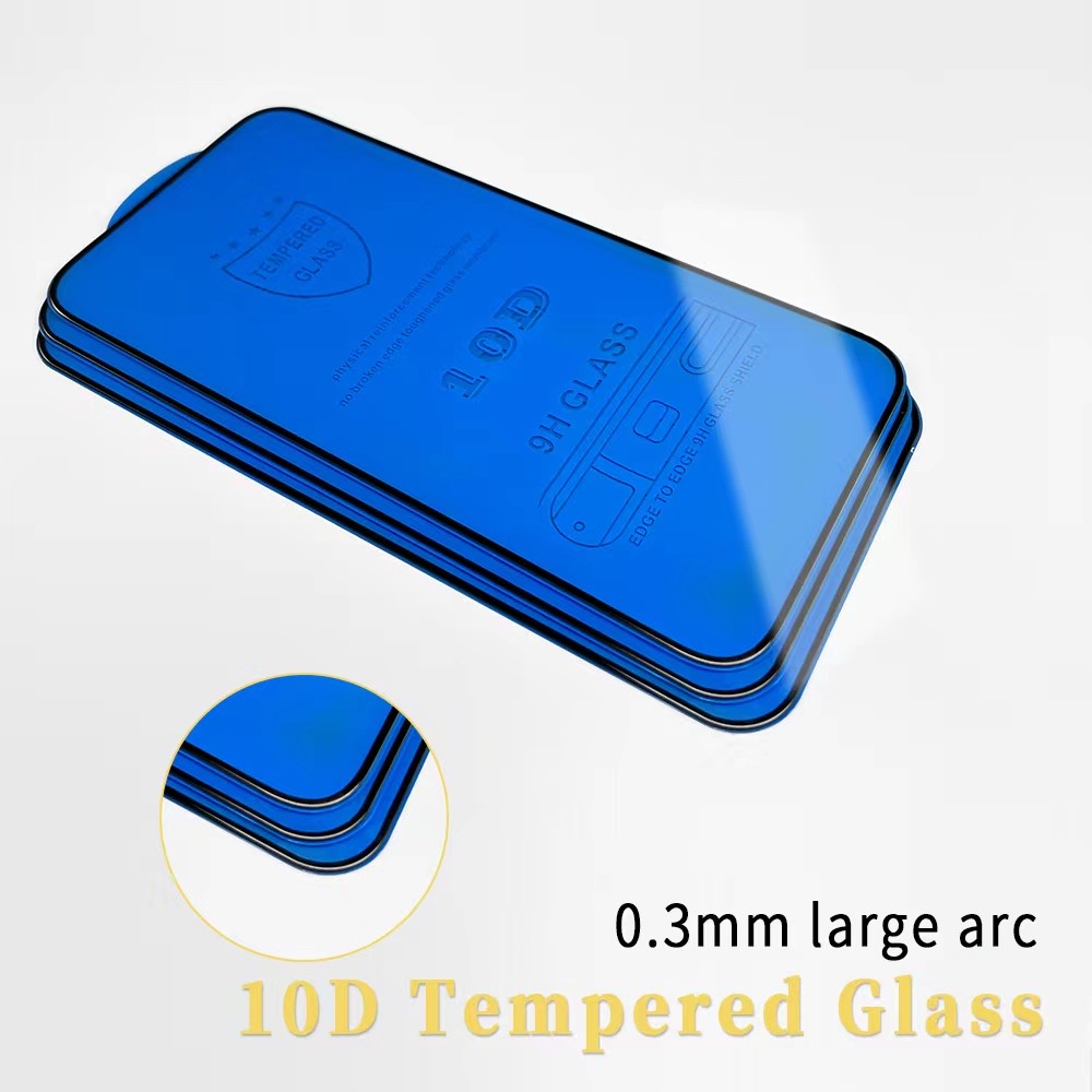 10D Blue Glass Protector para iPhone 14 14Pro Samsung A51 Huawei PROMAX Phone ScreenProtector High Clear com estampamento digital de embalagem Treno de impressão para Apple HTC