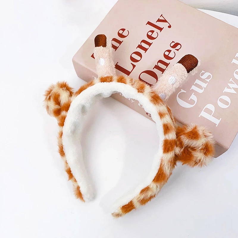 2023 Plush Giraffe Ears Headband Women Cosplay Theme Party Hair Band Hair Hoop Bezel Christmas Halloween Funny Hair Accessories