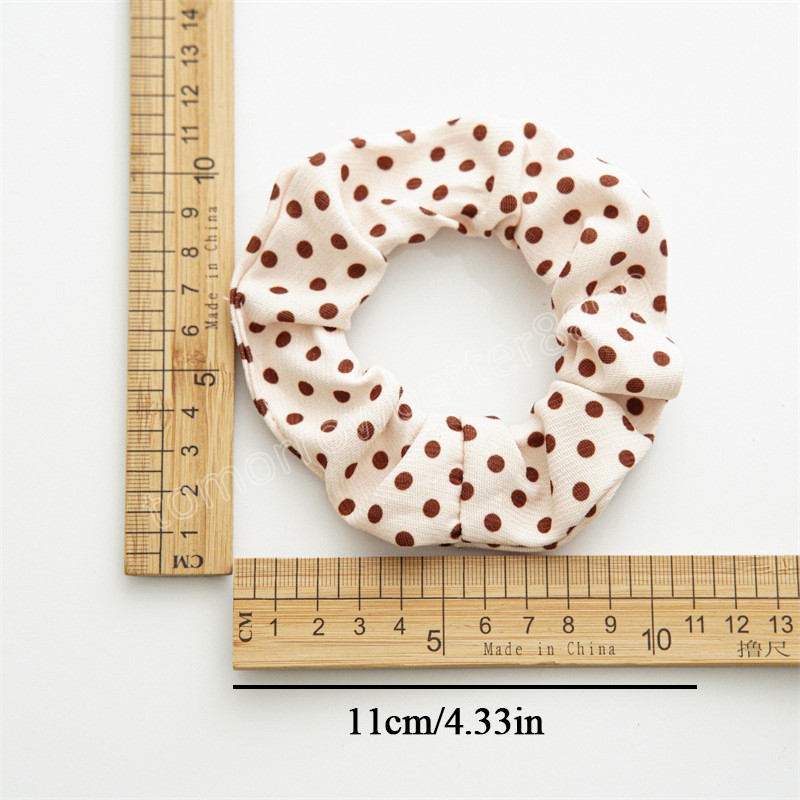 Large Intestine Hairbands Hair Accessories Dots Checked Printed Hair Rope Vintage Sweet Ins Elastic Hair Band