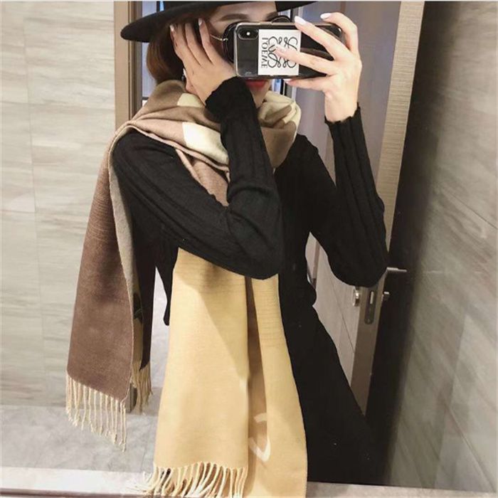 2022 Winter Poncho Schal Kaschmir C Schal für Frauen Mode Pashmina Wraps Dicke Warme Weibliche Decke Foulard Stole258A